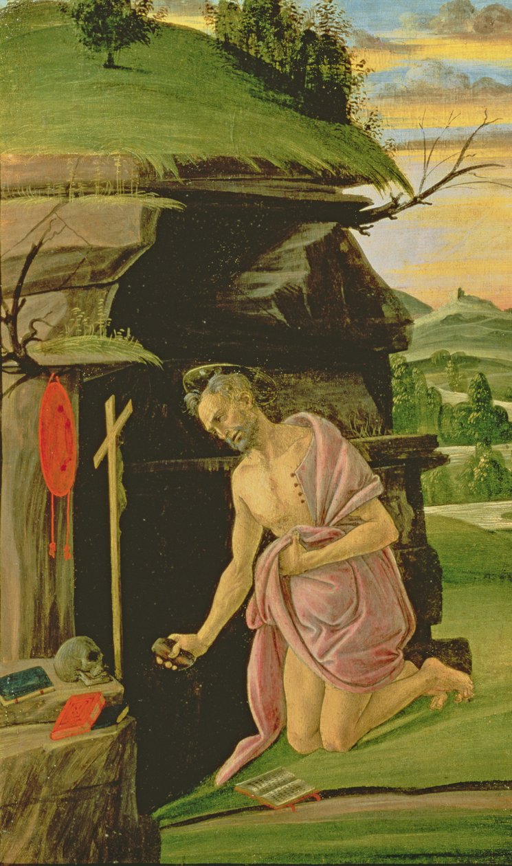 St. Hieronymus, 1490-talet (tempera på panel) av Sandro Botticelli