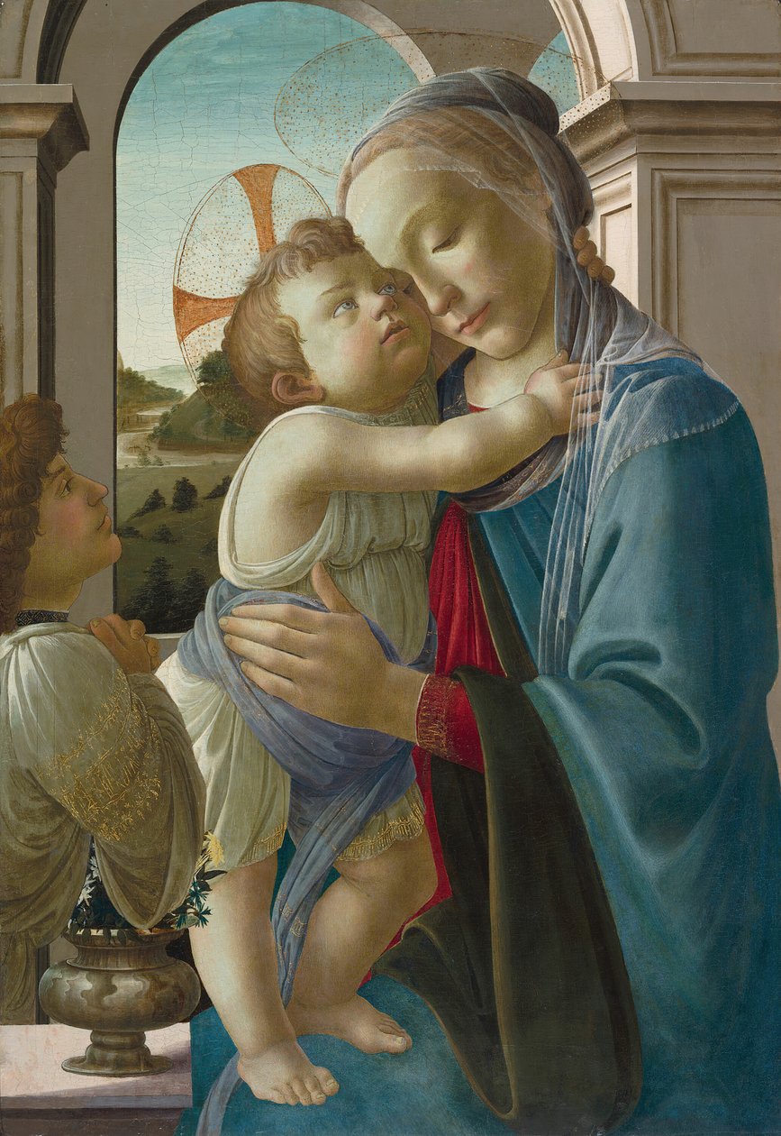 Jungfru och barn med en ängel, 147585. av Sandro Botticelli
