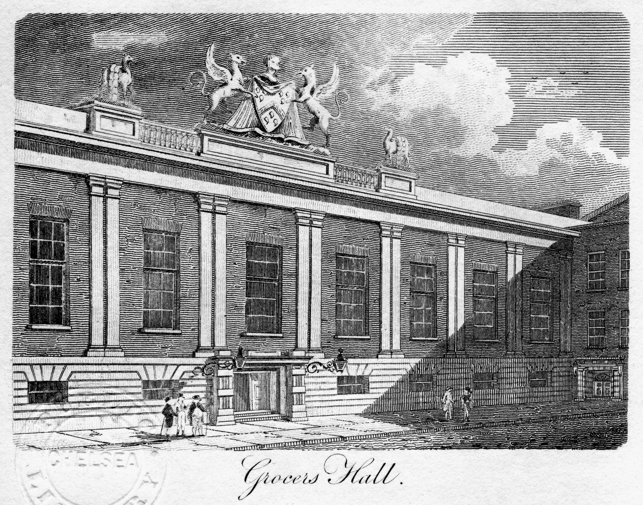 Grocers Hall, City of London, 1811. av Sands