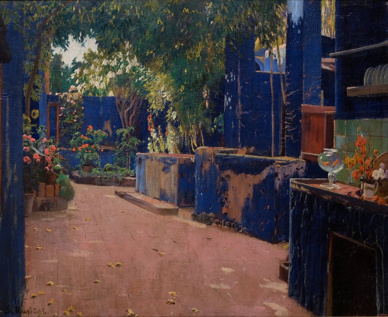 Blue Courtyard. Arenys de Munt av Santiago Rusiñol