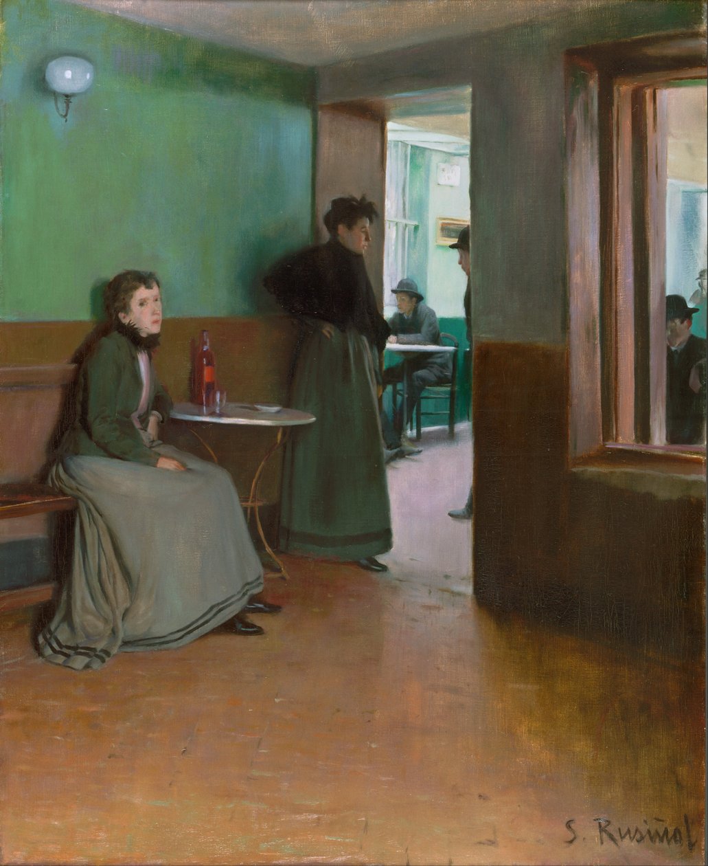 Interiör i ett kafé av Santiago Rusiñol