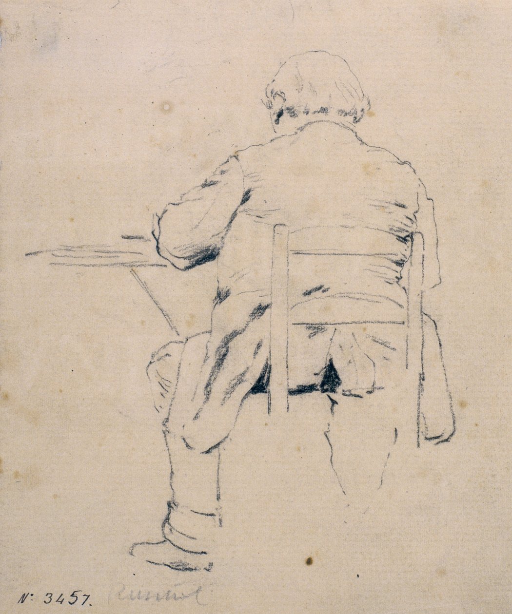 Seated Man from Behind av Santiago Rusiñol