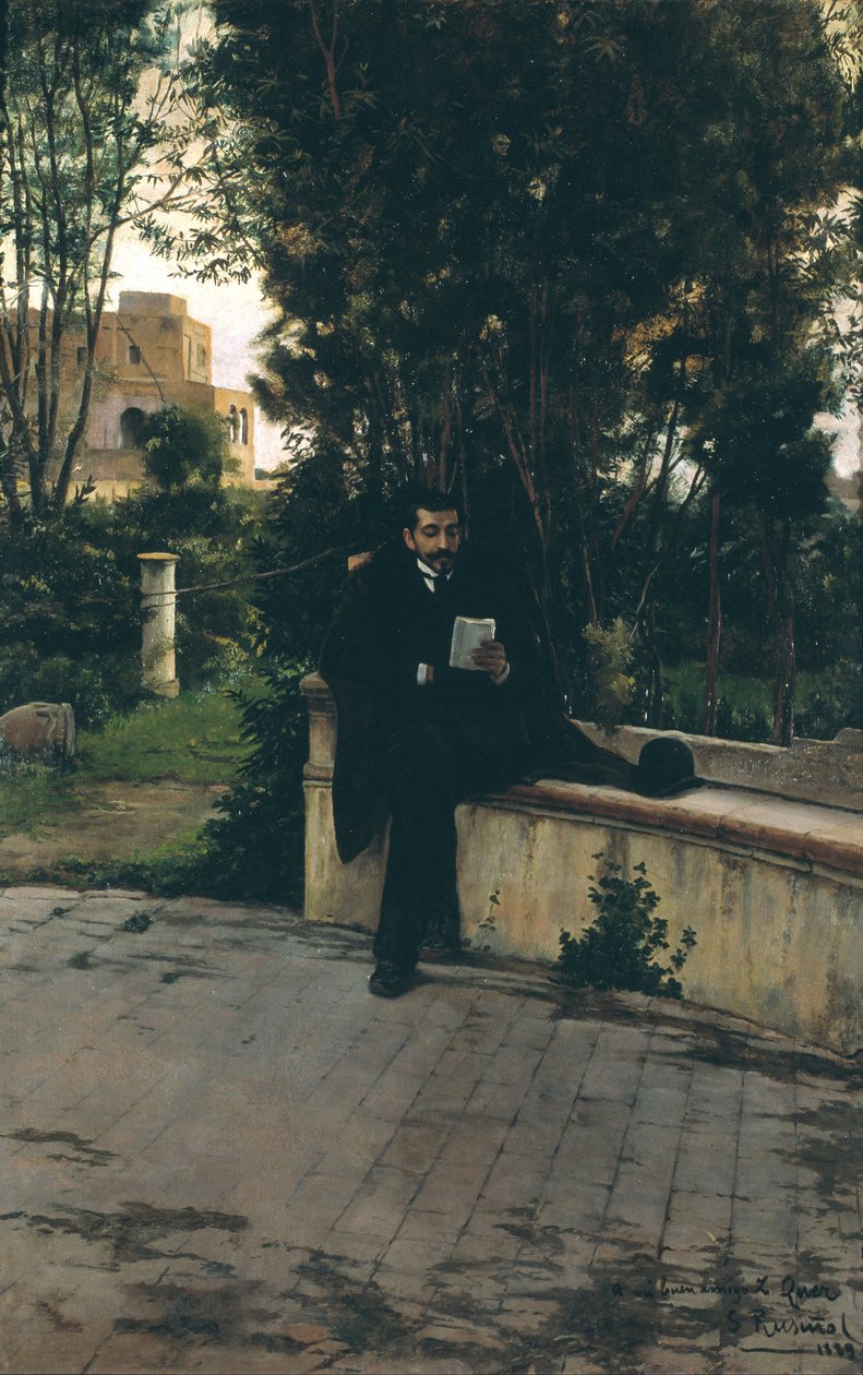 Senyor Quer in the Garden av Santiago Rusiñol