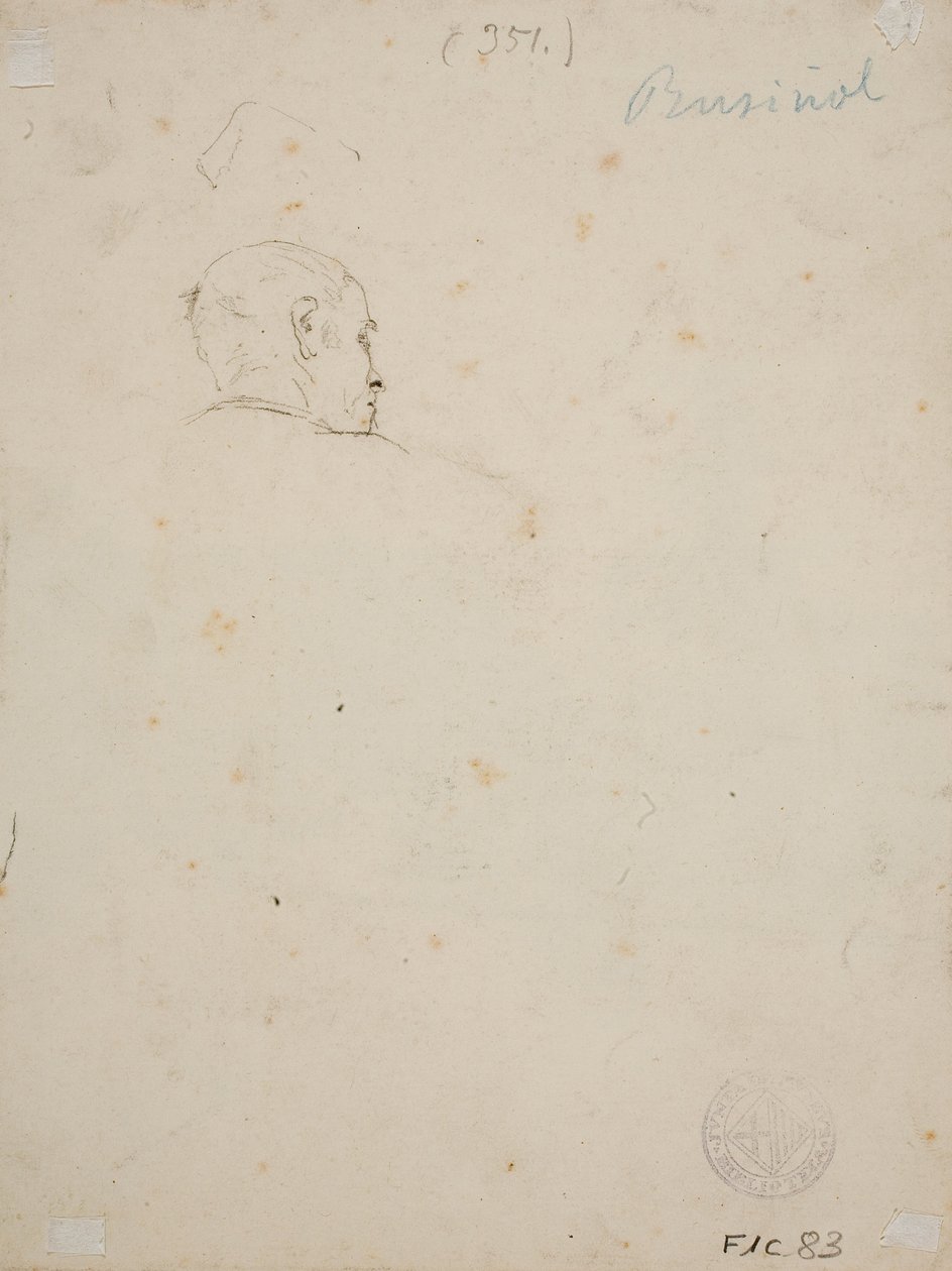 Study of a Male Head av Santiago Rusiñol