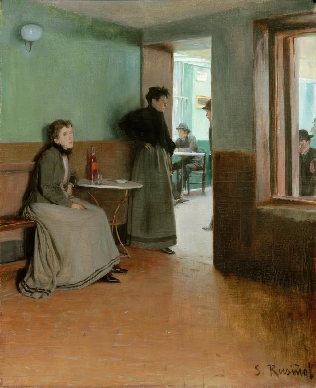Akvarium (inne i ett kafé) av Santiago Rusiñol