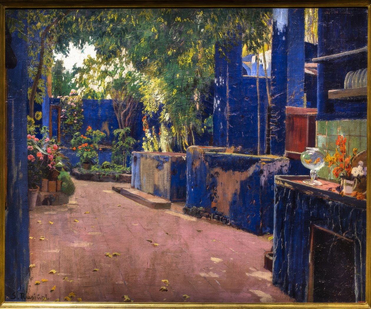 Den blå uteplatsen av Santiago Rusiñol