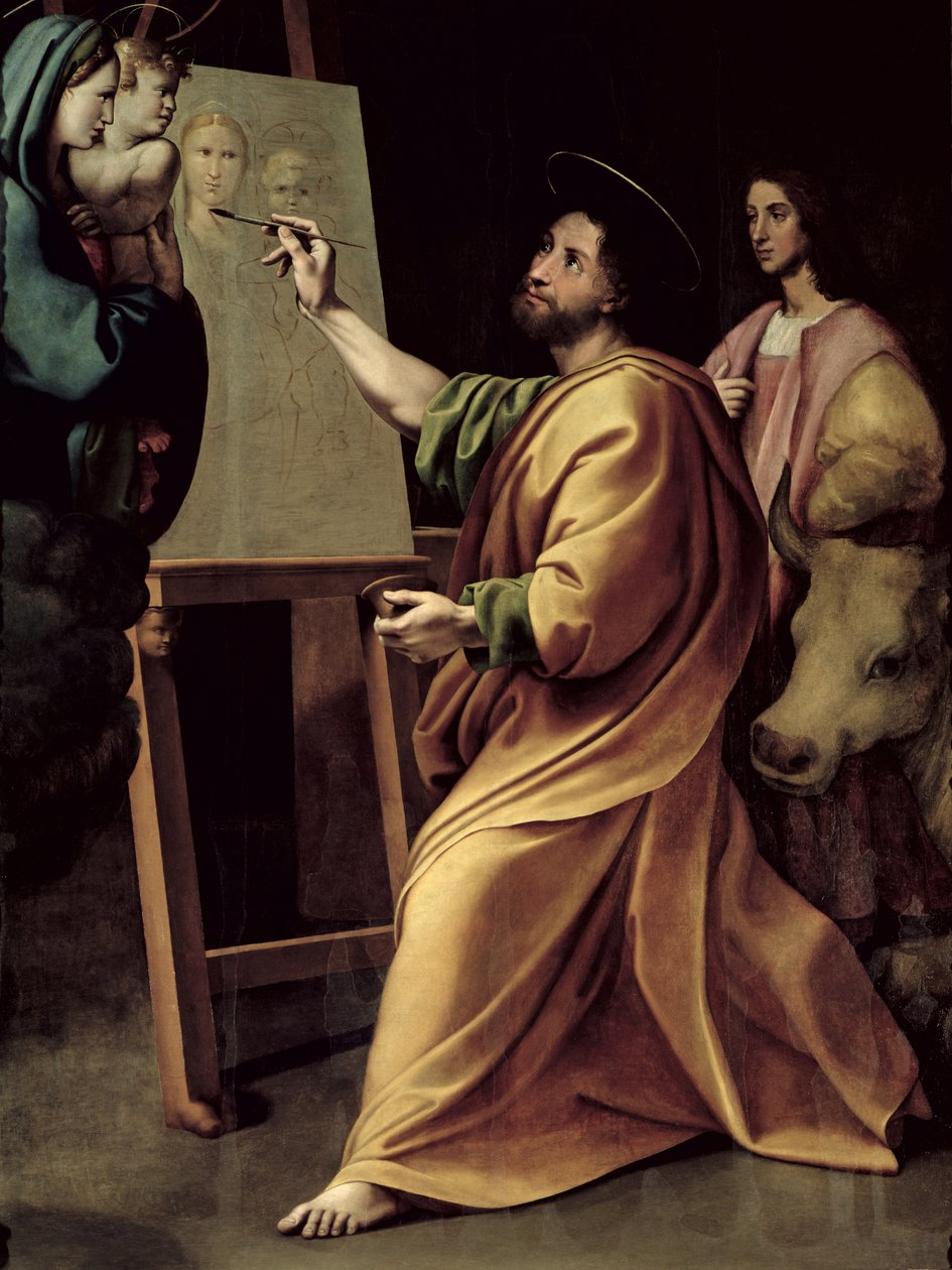 Sankt Lukas målar jungfrun av Raffaello Sanzio Raphael