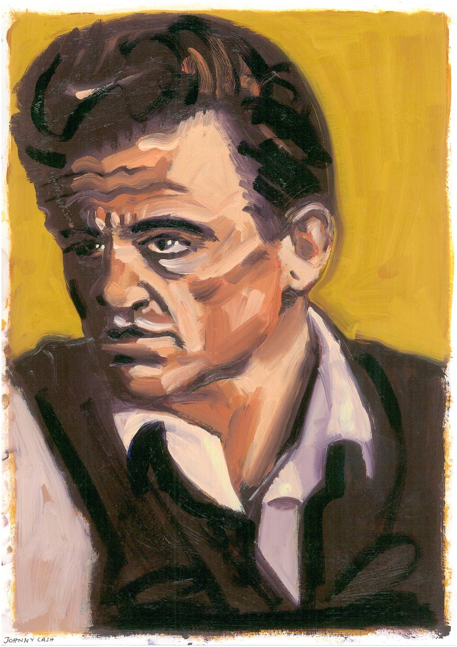 Johnny Cash, 2080 (olja) av Sara Hayward
