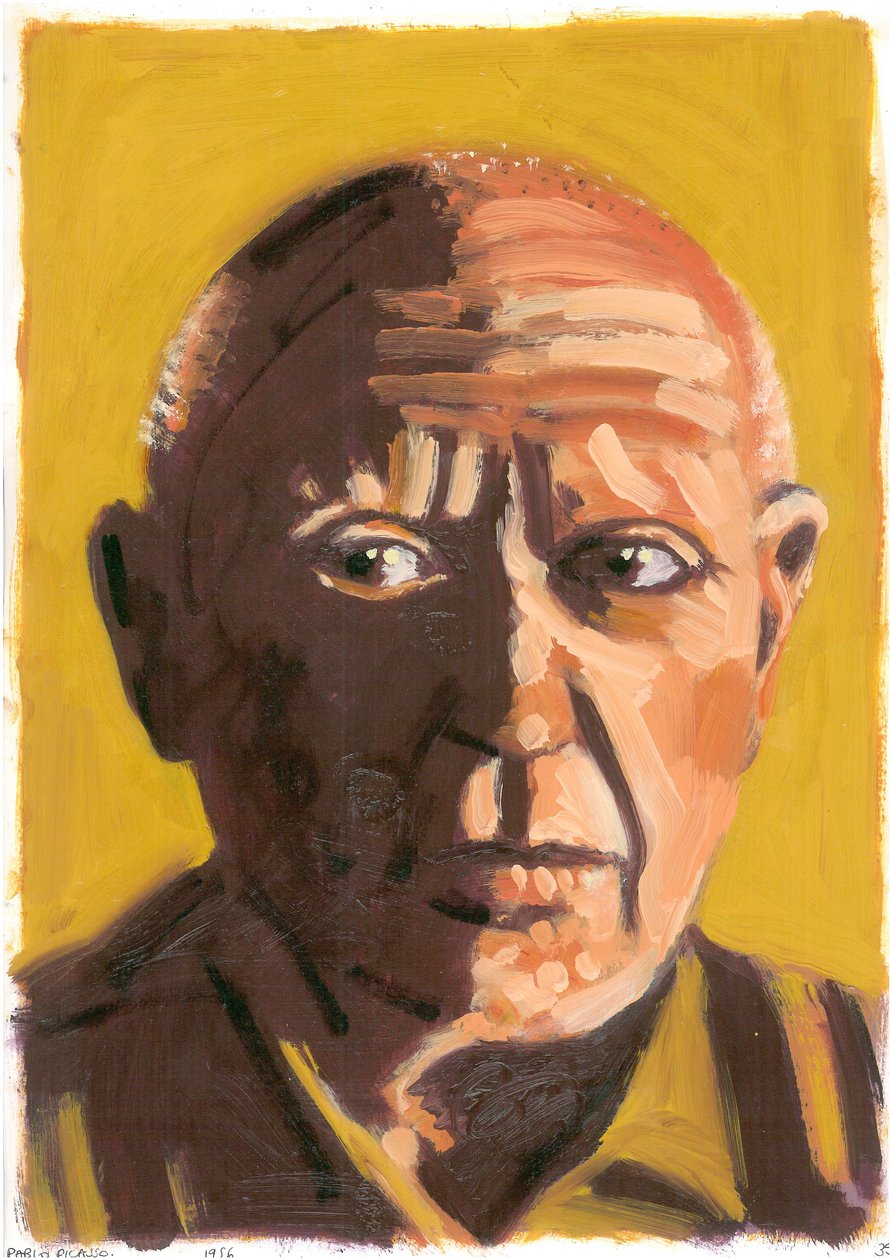 Pablo Picasso, 2008 (olja på papper) av Sara Hayward