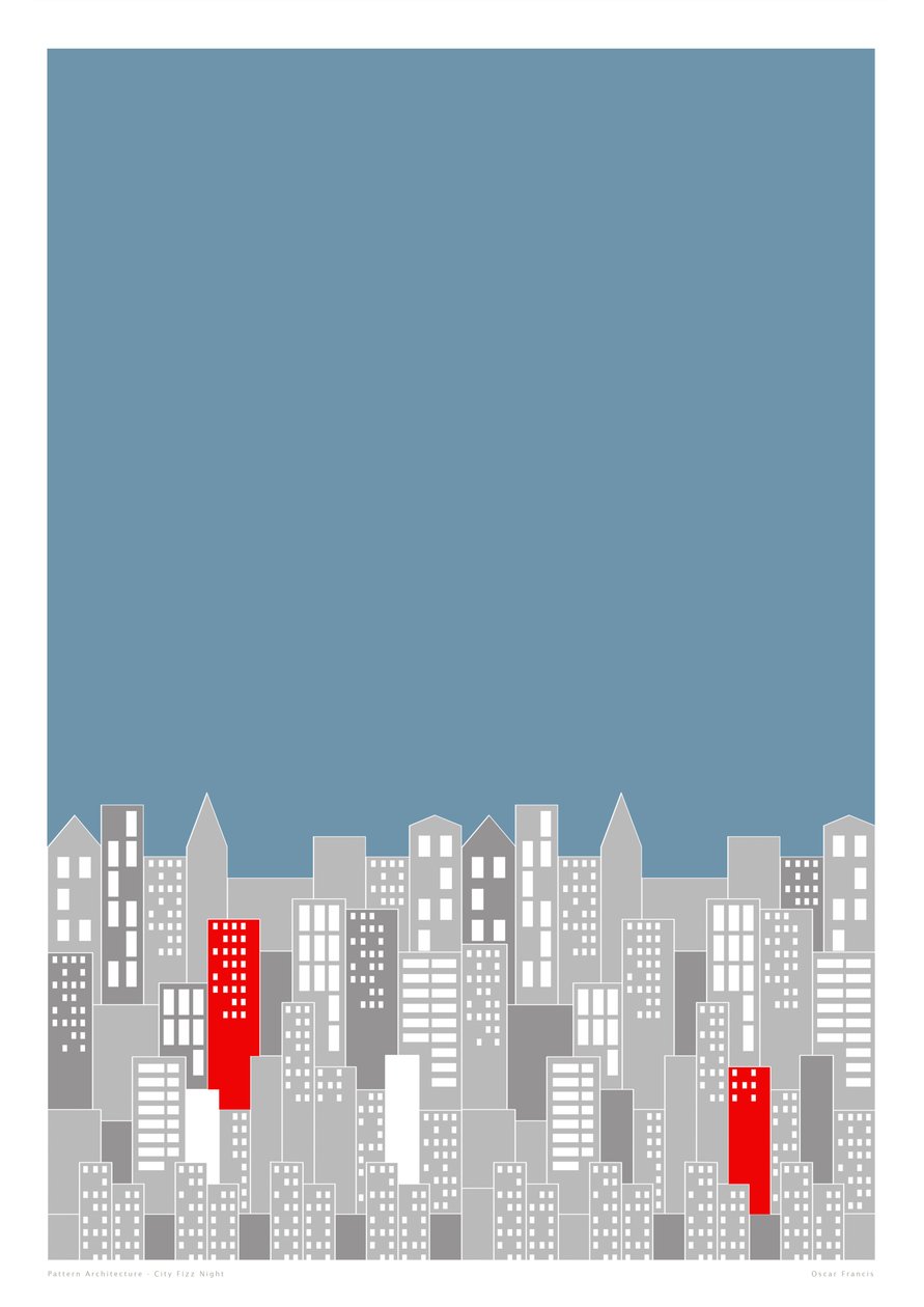 City Fizz Night, 2014 (grafiskt giclee-tryck) av Sarah Evans