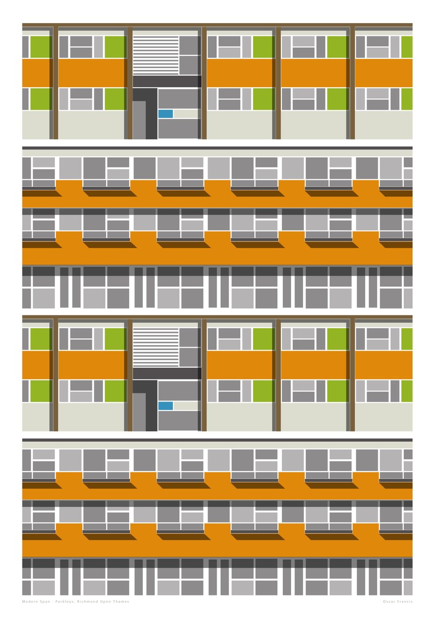 Parleys Estate, 2016 (grafiskt giclee-tryck) av Sarah Evans