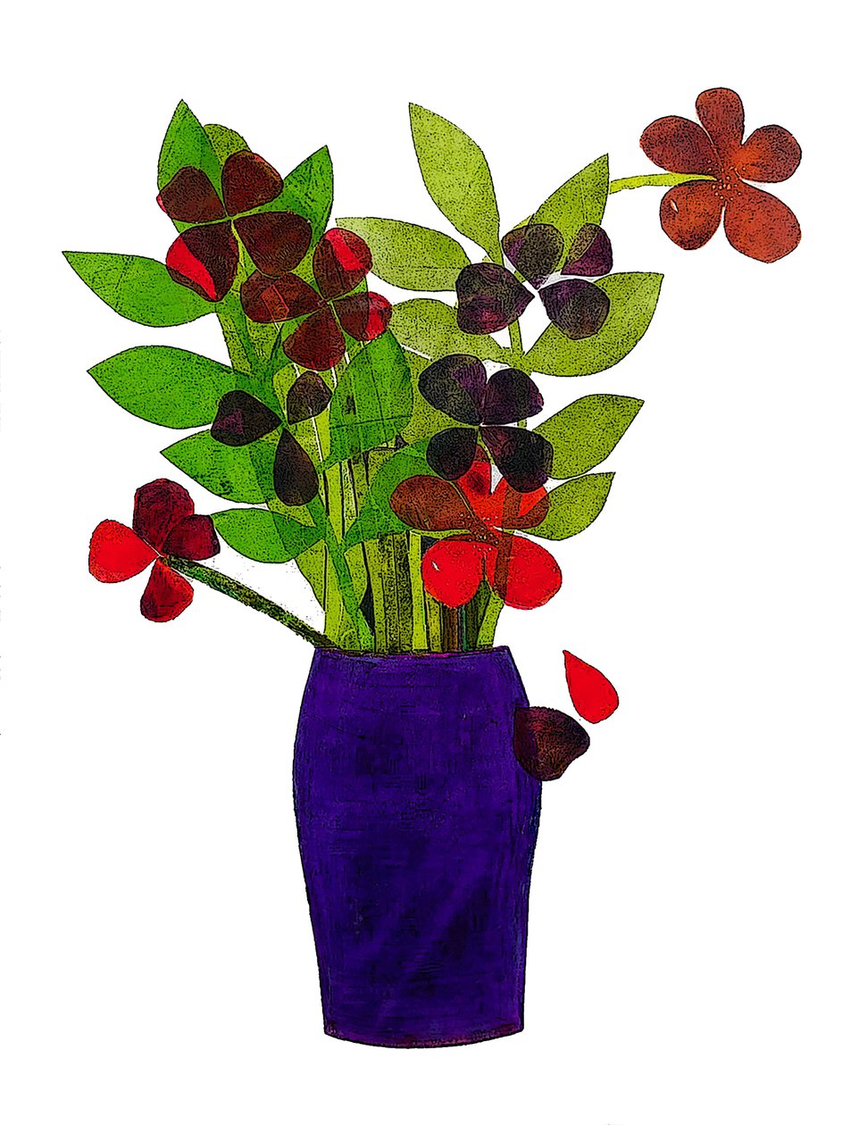 Lila kruka 2020 (monoprint) av Sarah Thompson Engels