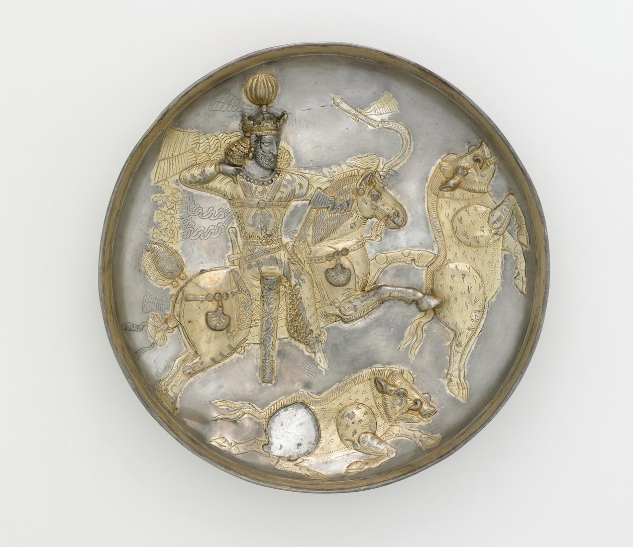 Tallrik, 400-talet (silver  förgyllning) av Sasanian School