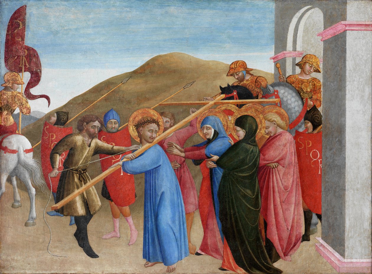 Processionen till Golgata, 1437-1444 (tempera på panel) av Sassetta c.1392 1450 Sassetta c.1392 1450