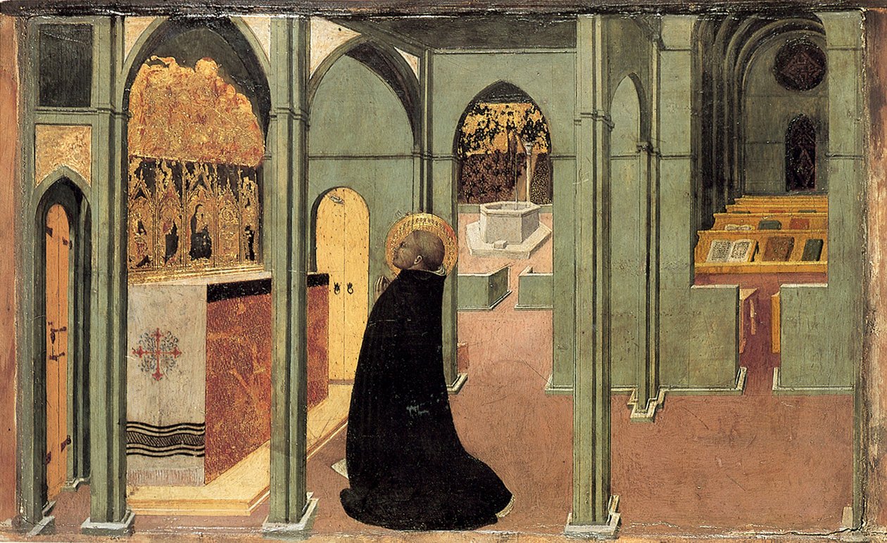 Saint Thomas Aquinas in Prayer, ca 1428-1432 av Sassetta
