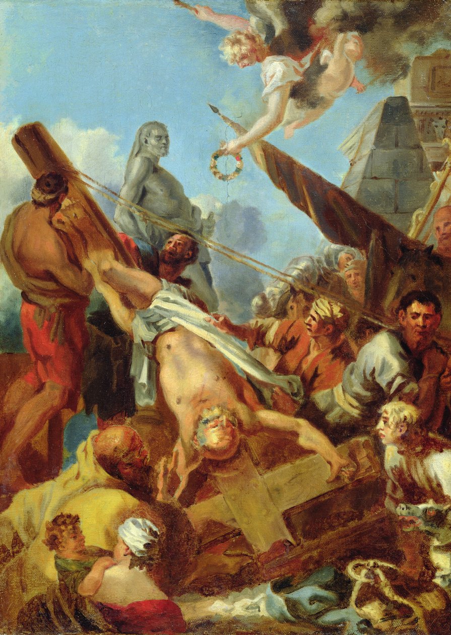Korsfästelsen av Sankt Petrus av Sébastien Bourdon