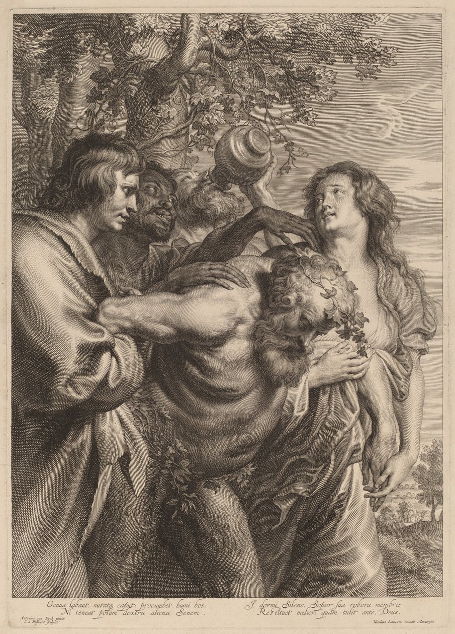 Drunken Silenus av Schelte Adams Bolswert after Sir Anthony van Dyck