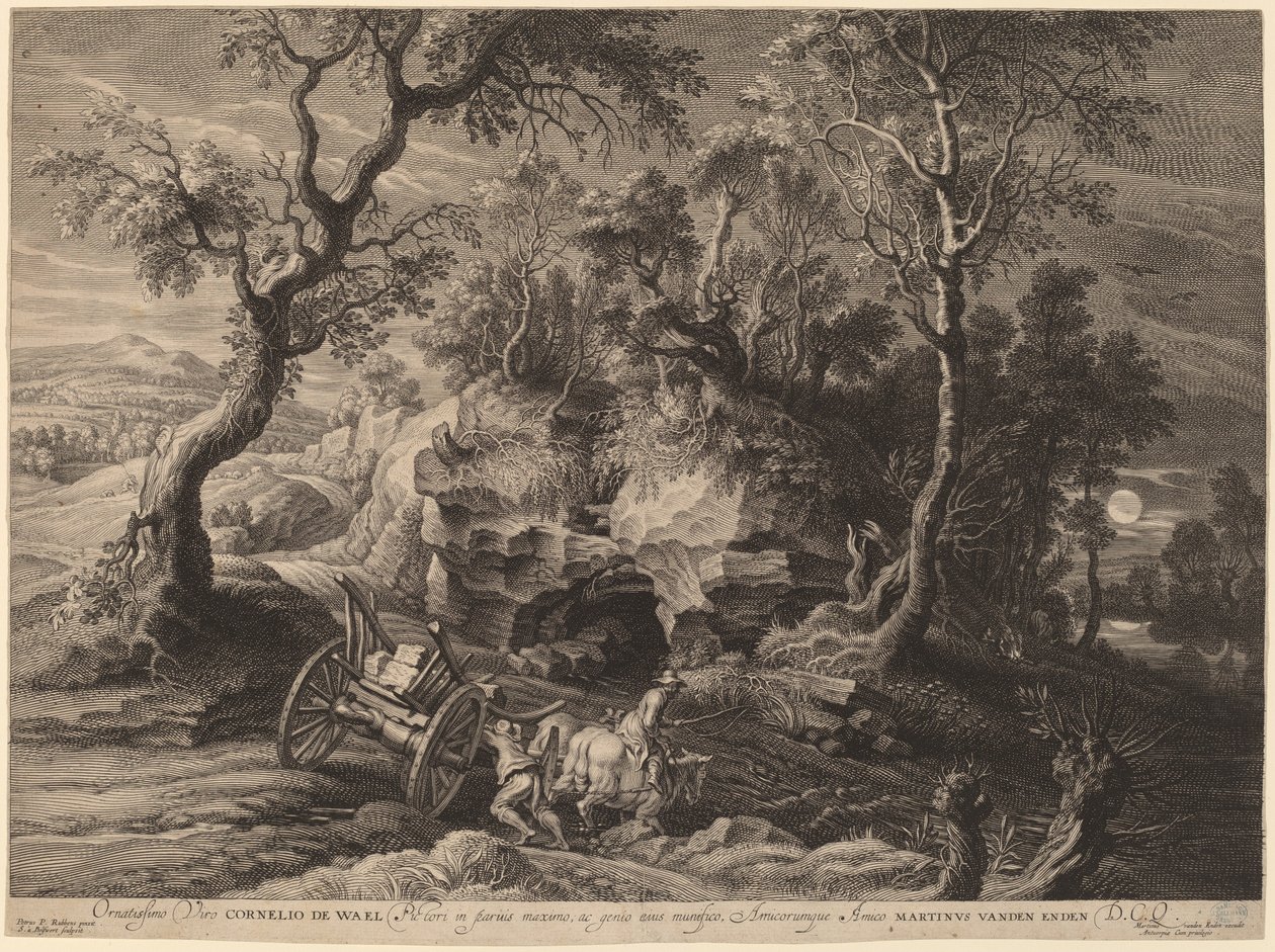 ロッキー ランドスケープ スウェーデン語 av Schelte Adams Bolswert after Sir Peter Paul Rubens