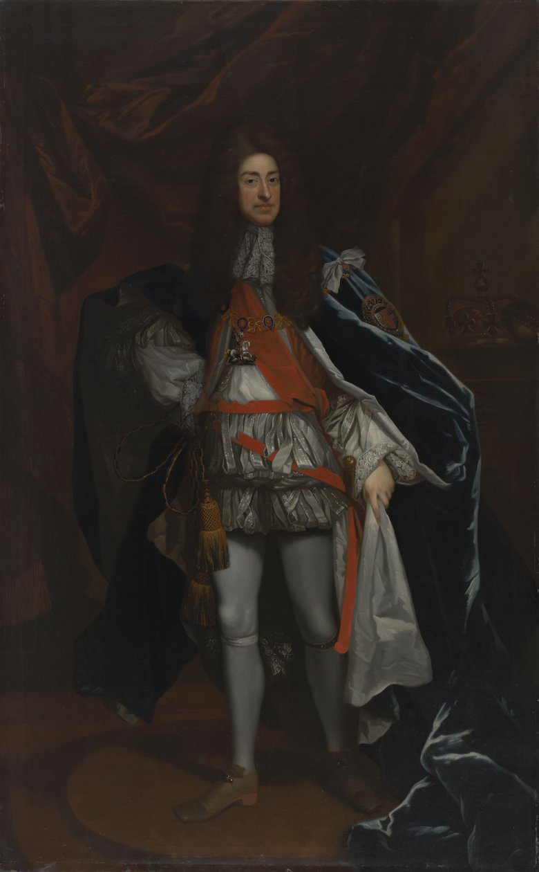 Portrait of King James II and VII in Garter Robes (1633-1701) av Godfrey Kneller