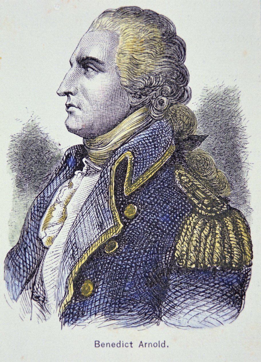 Benedict Arnold (färg litho) av School American