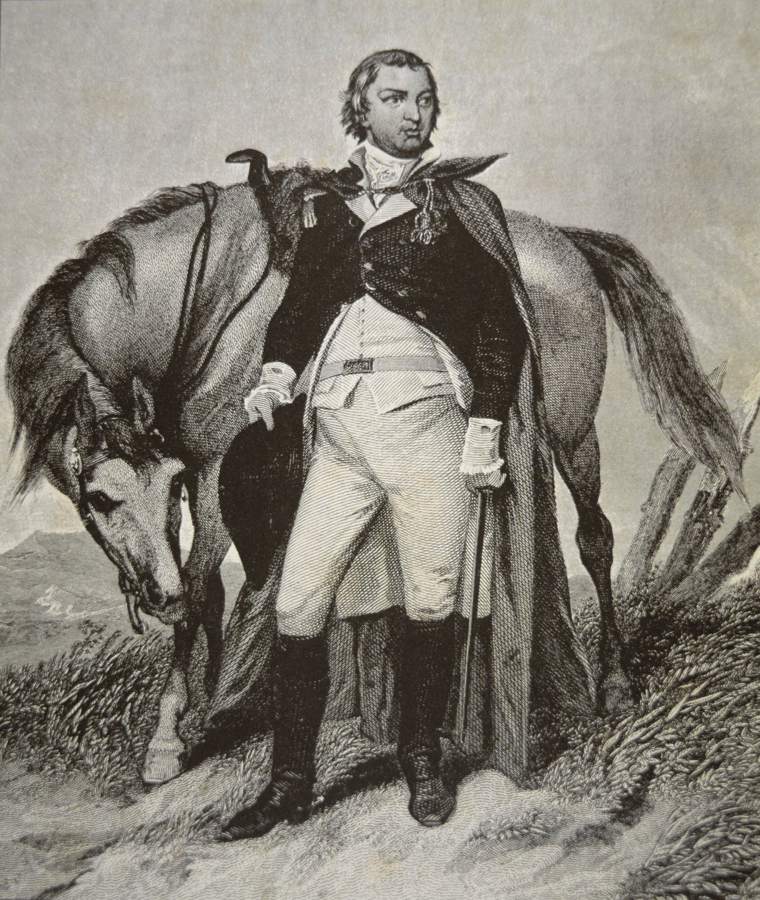 Porträtt av Nathanael Greene (litho) av School American