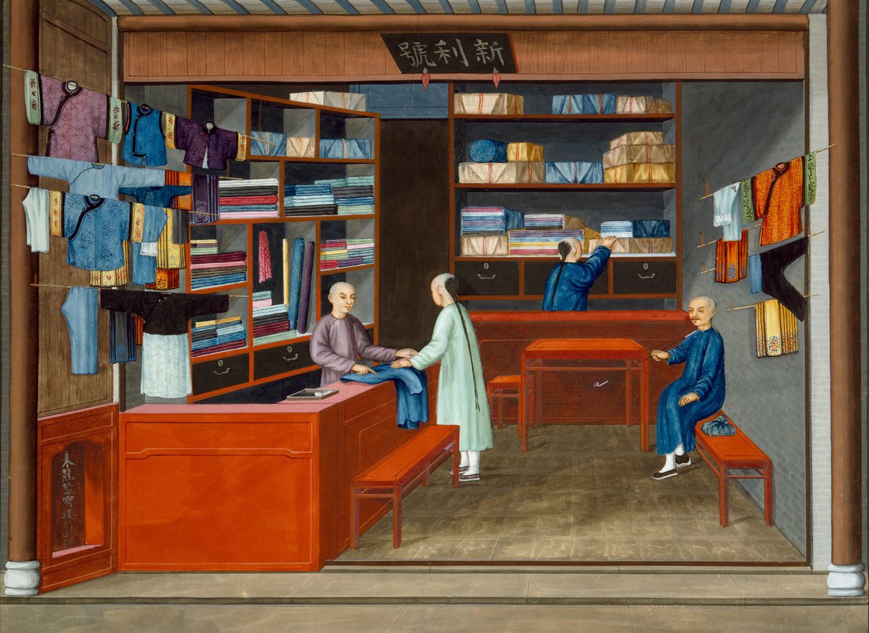 Clothes Shop (gouache på papper) av School Chinese