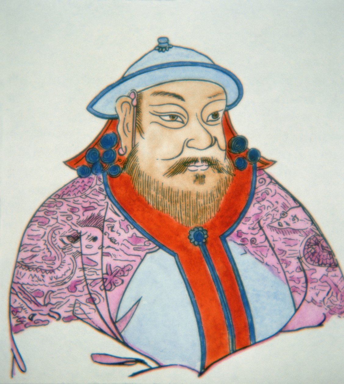 Kublai Khan (färgat bläck på papper) av School Chinese