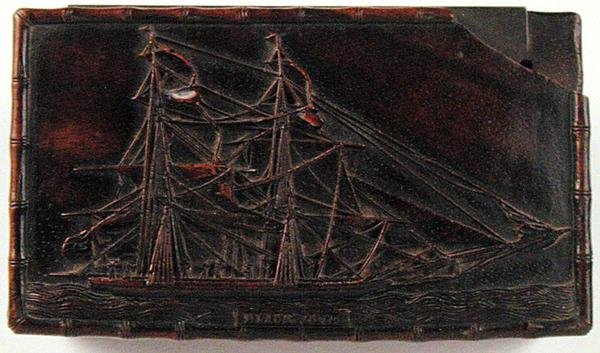 Snusdosa, ca 1840 (trä) av School Chinese
