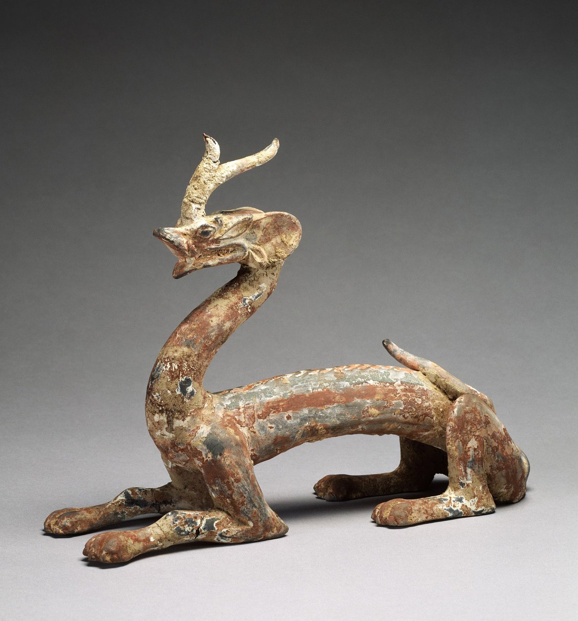 Gravdrake, c.400-talet (målat lergods) av School Chinese