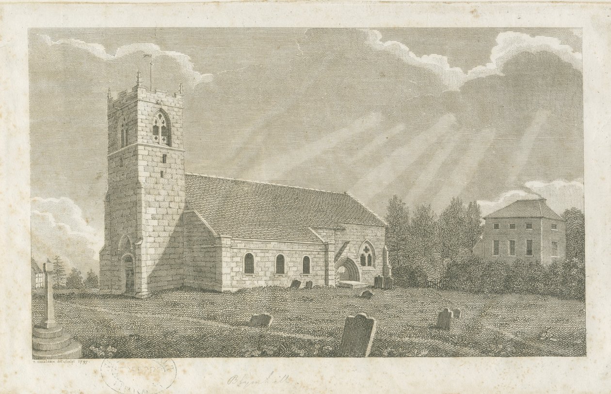 Blymhill kyrka: gravyr av School English