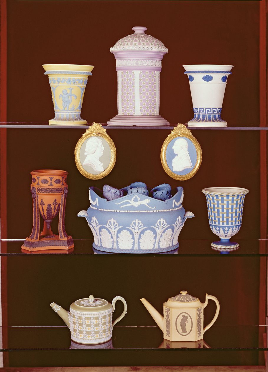 Samling av Wedgwood-bitar av School English