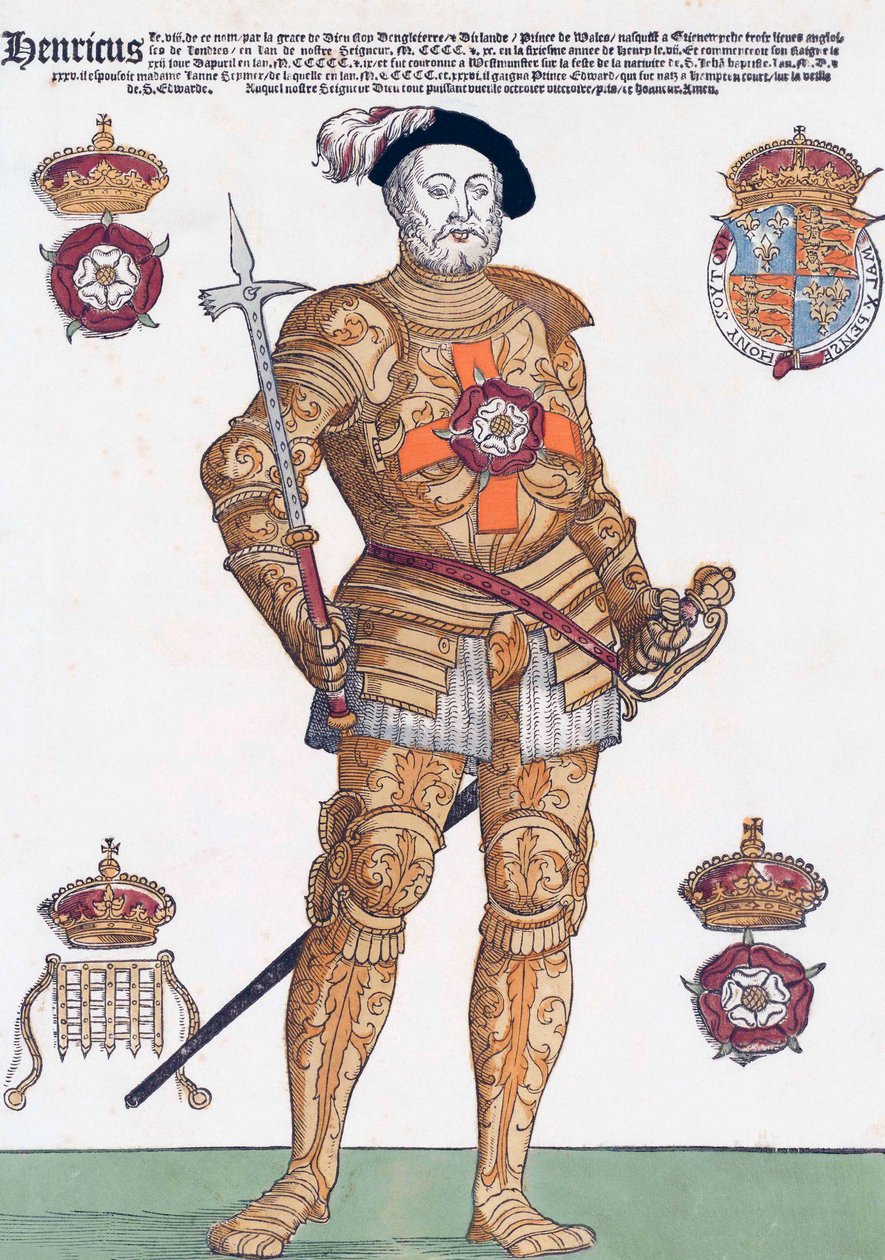 Kung Henrik VIII av England (tryck) av School English