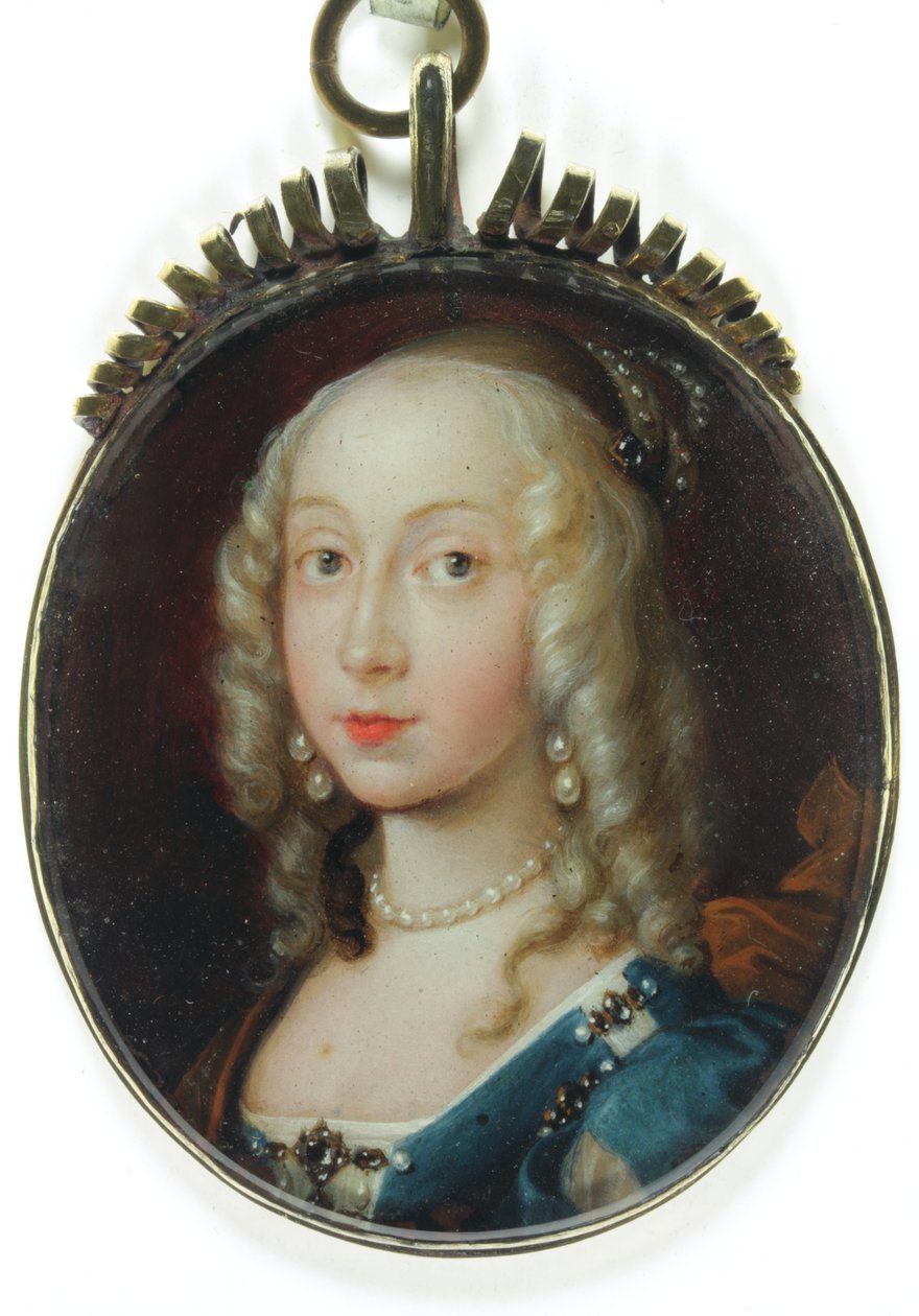 Lady Frances Cavendish, grevinna av Bolingbroke (emalj) av School English