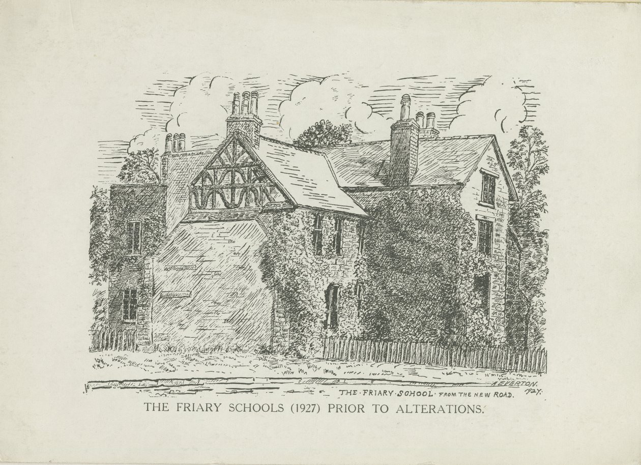Lichfield - Friary Schools: linjegravyr av School English