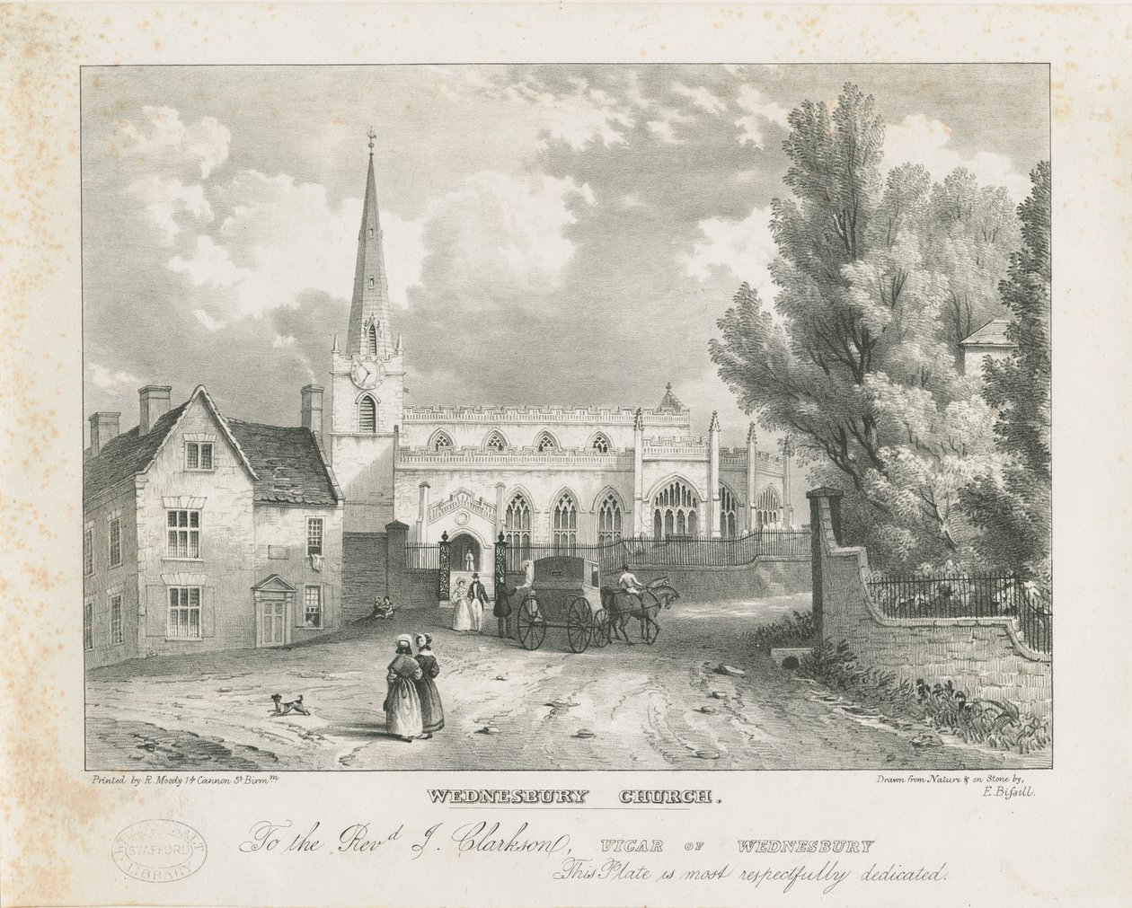 Wednesbury Church: litografi och [ (tryck) av School English