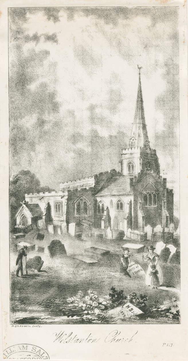 Wolstanton Church: litografi av School English