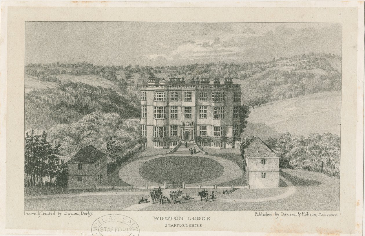 Wootton Lodge: litografi, nd [c 1839] (tryck) av School English