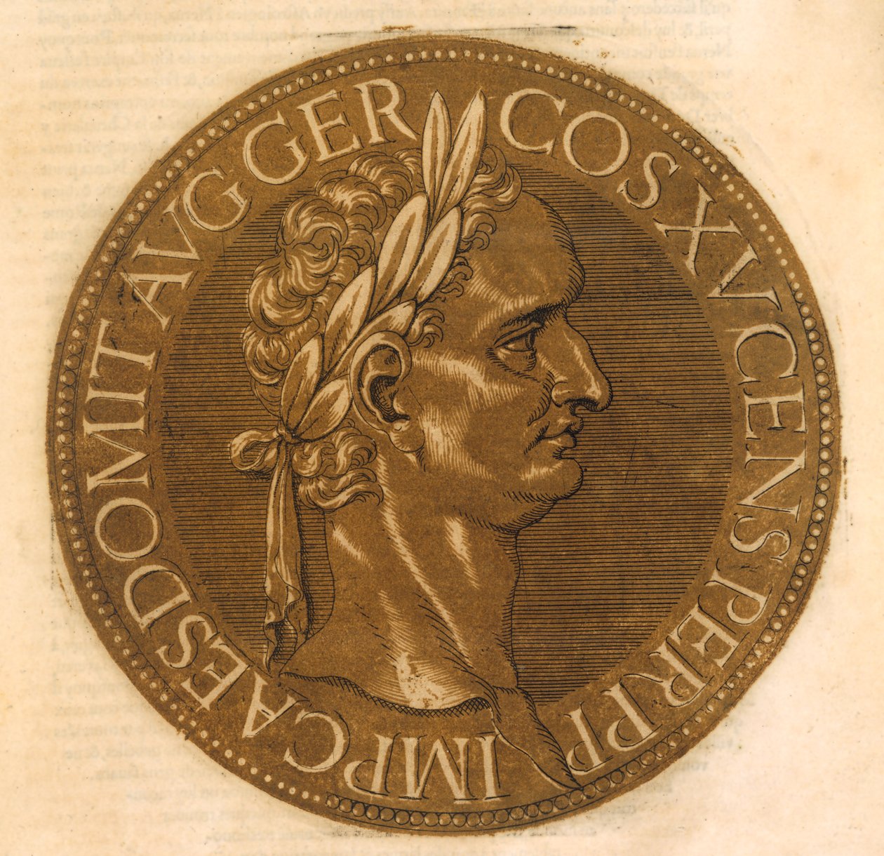 Kejsaren Domitianus (färg litho) av School French