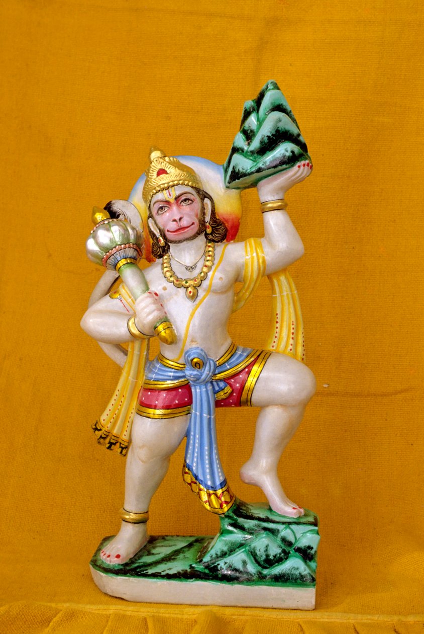 Lord Hanuman i marmor Indien av School Indian