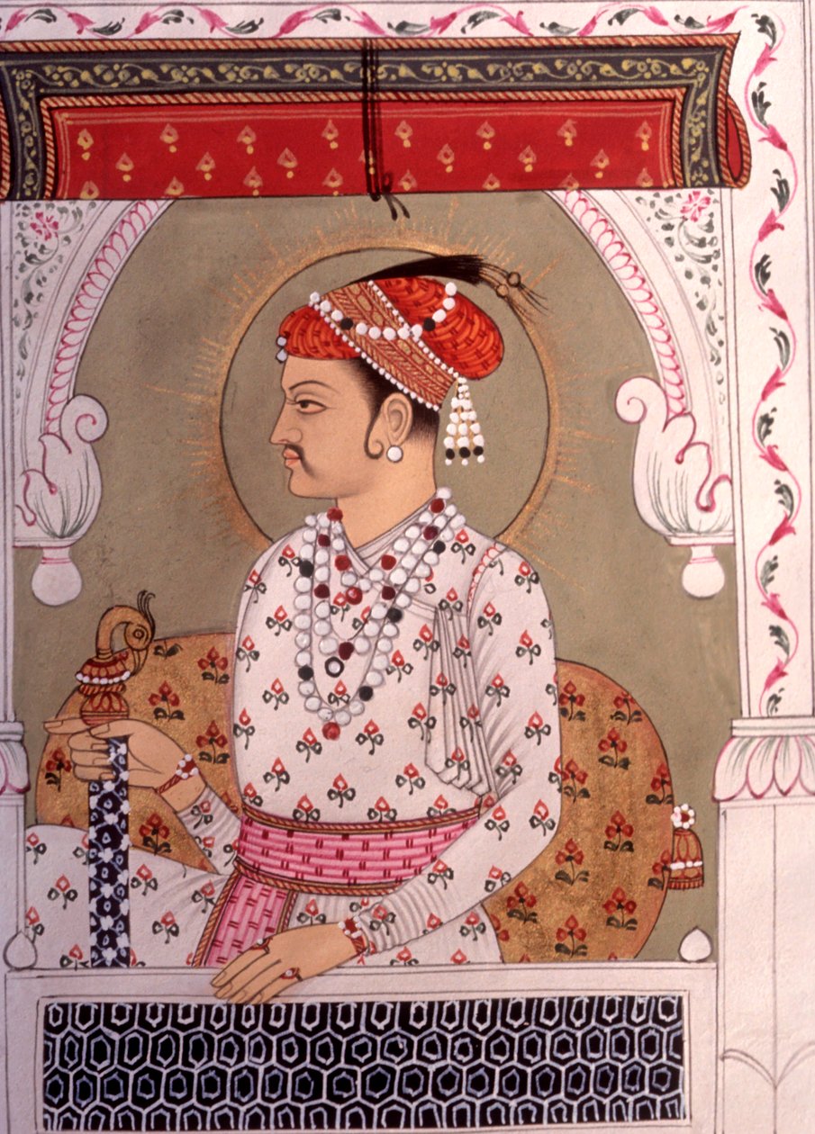 Miniatyrmålning Kung, Rajasthan, Indien av School Indian