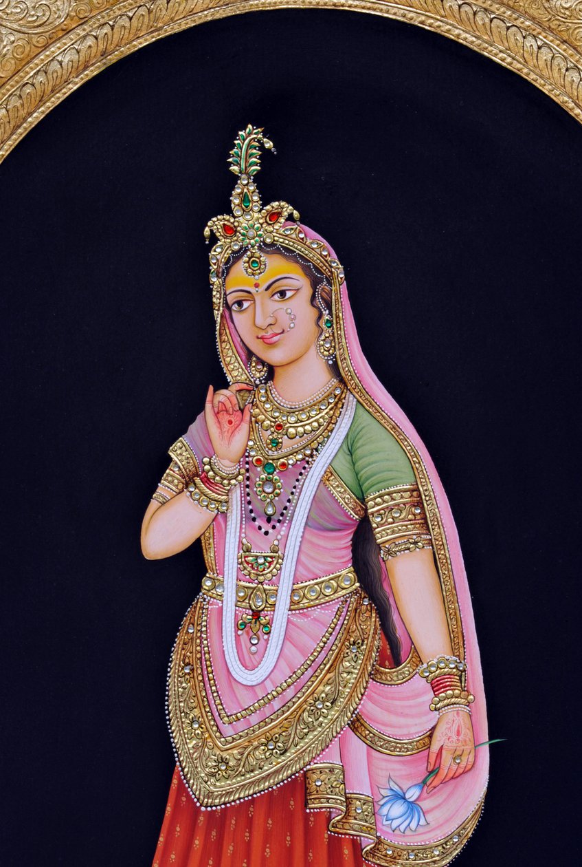 Miniatyrmålning av Radha av School Indian