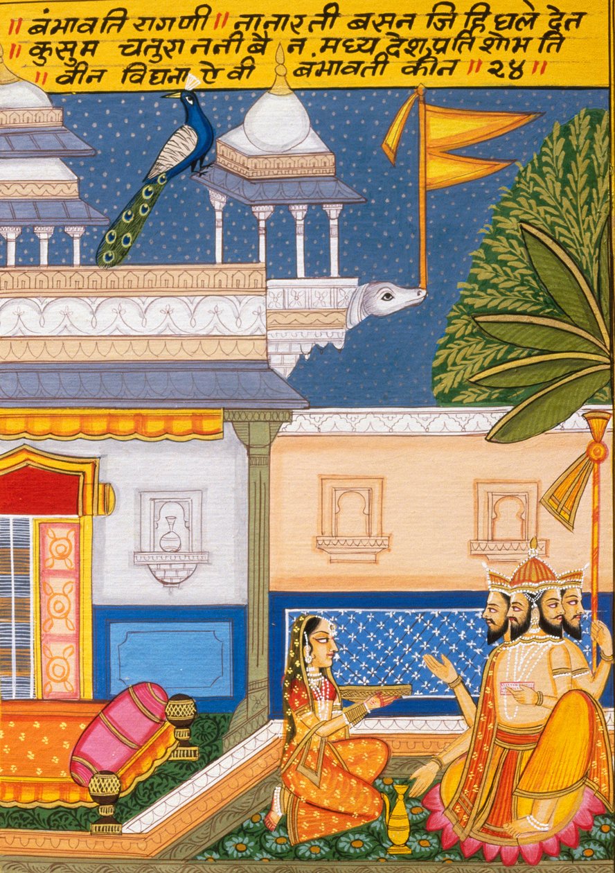 Miniatyrmålning på papper, Bhambawati, Nathdwara School av School Indian