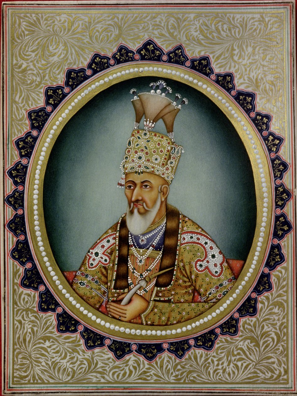 Porträtt av Bahadur Shah II (1775-1862) av School Indian
