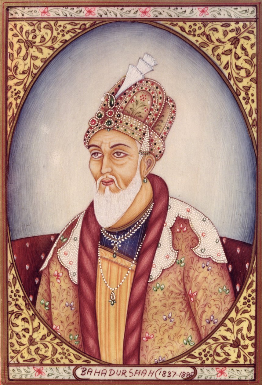 Porträtt av Bahadur Shah II (1775-1862) av School Indian