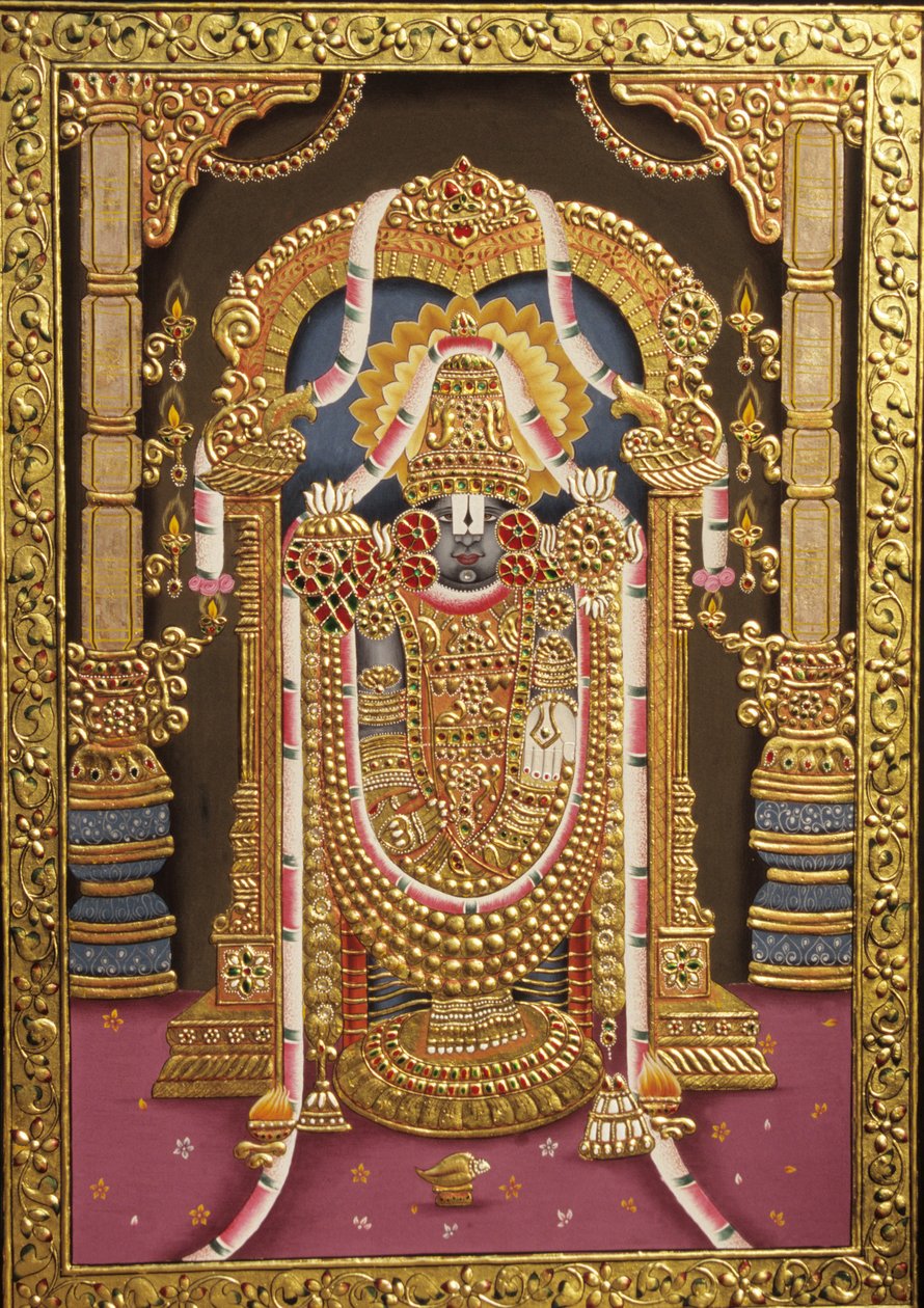 Tirupati Balaji guldpräglad Indien Asien av School Indian