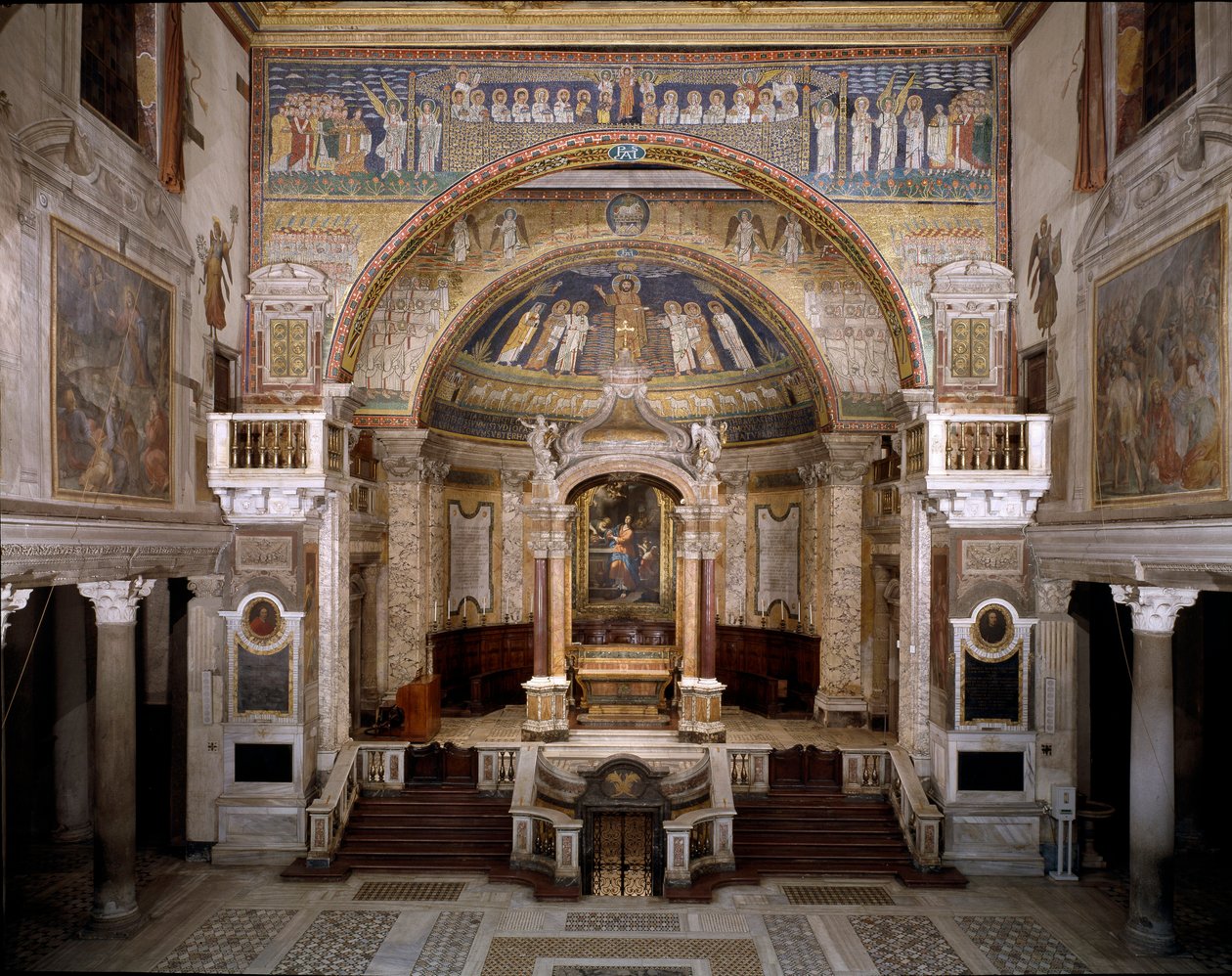 Invändig utsikt över basilikan av School Italian
