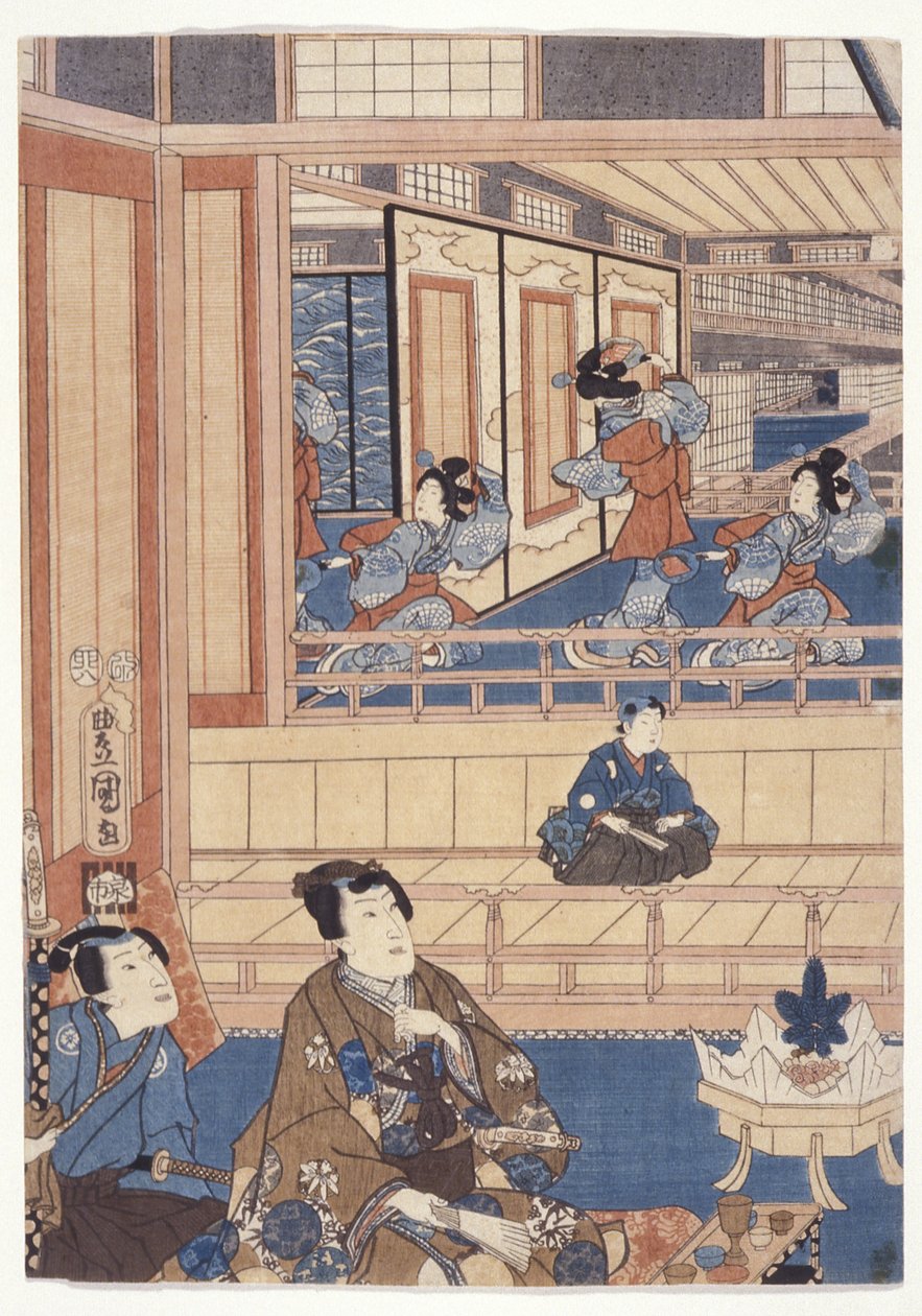 Genji (träsnitt i färg) av School Japanese