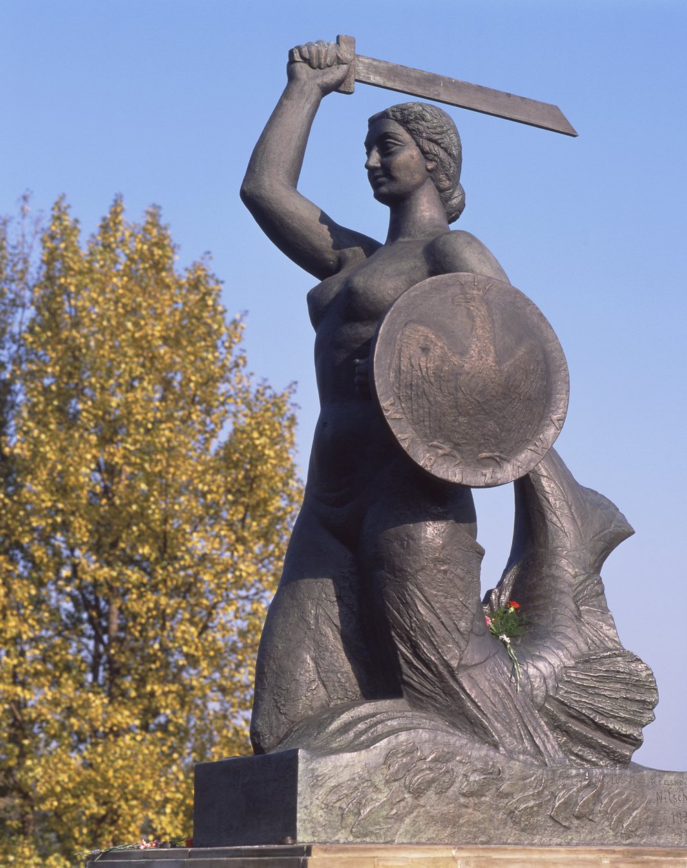 Sjöjungfrumonument (brons) av School Polish