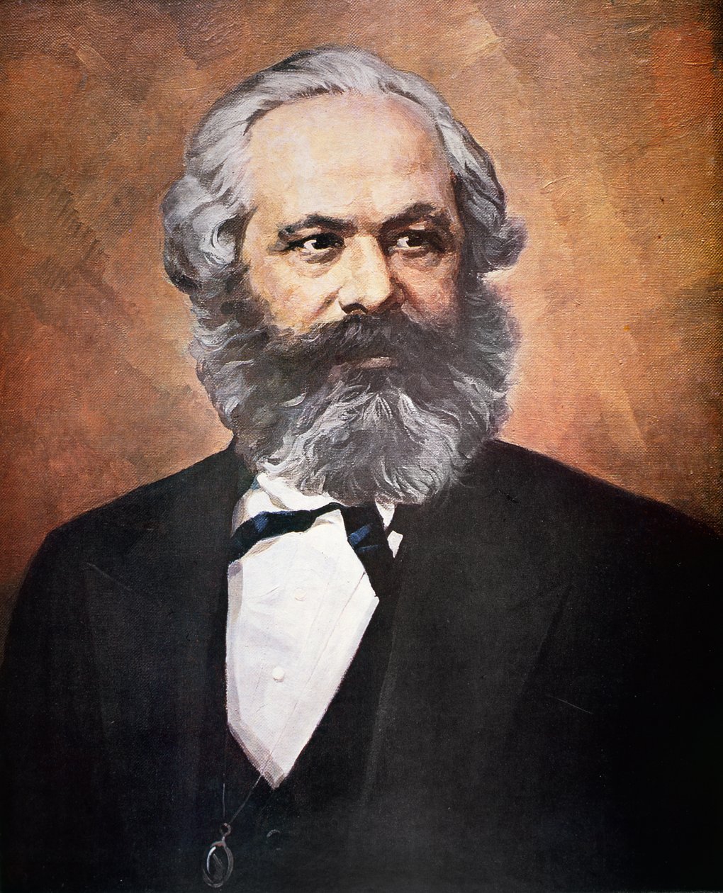 Karl Marx (färg litho) av School Russian