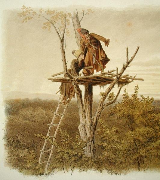 The Lookout (färg litho) av School Russian